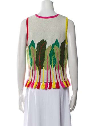 Rachel Antonoff Printed Scoop Neck Sweater