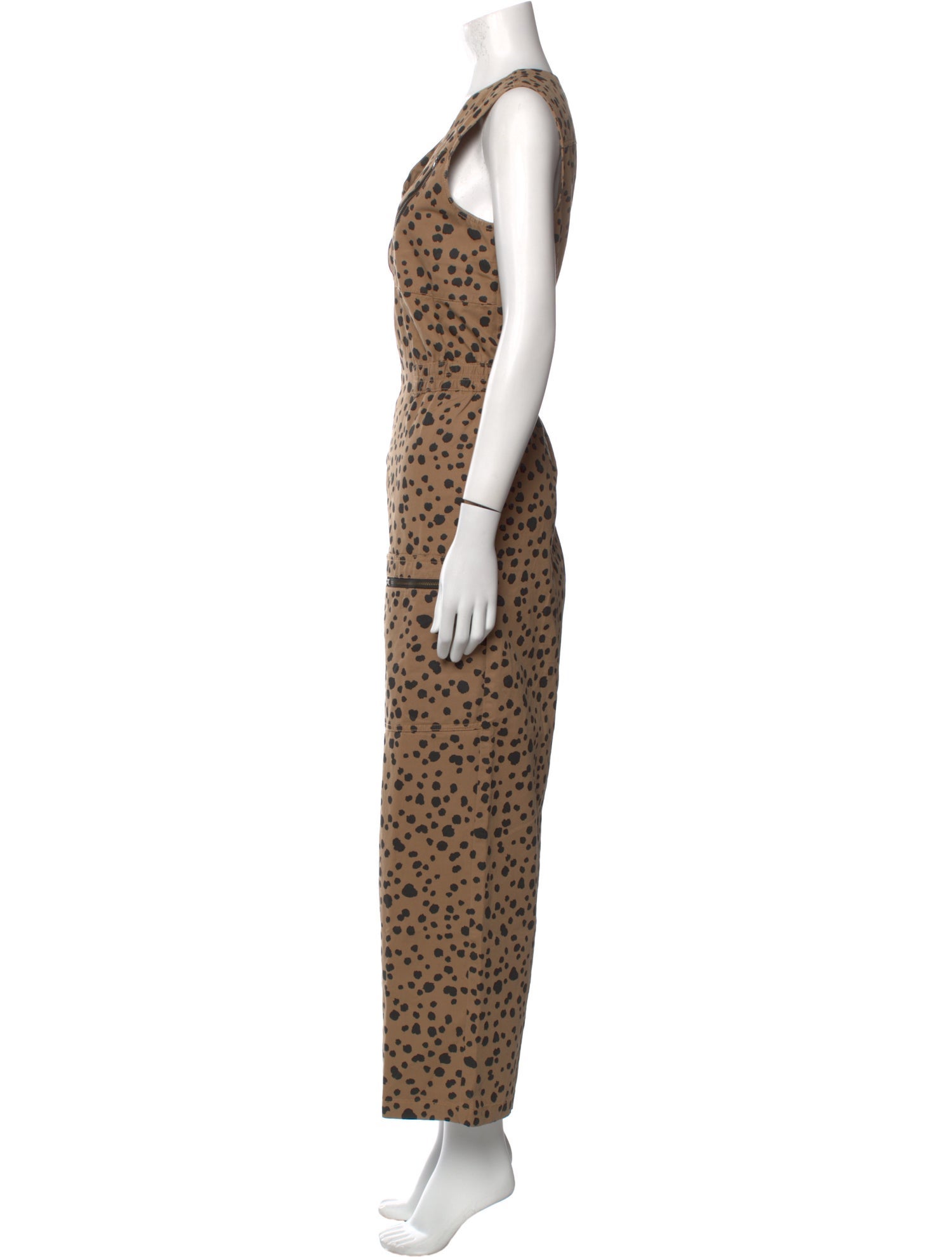 Rachel Antonoff Animal Print V-Neck Jumpsuit