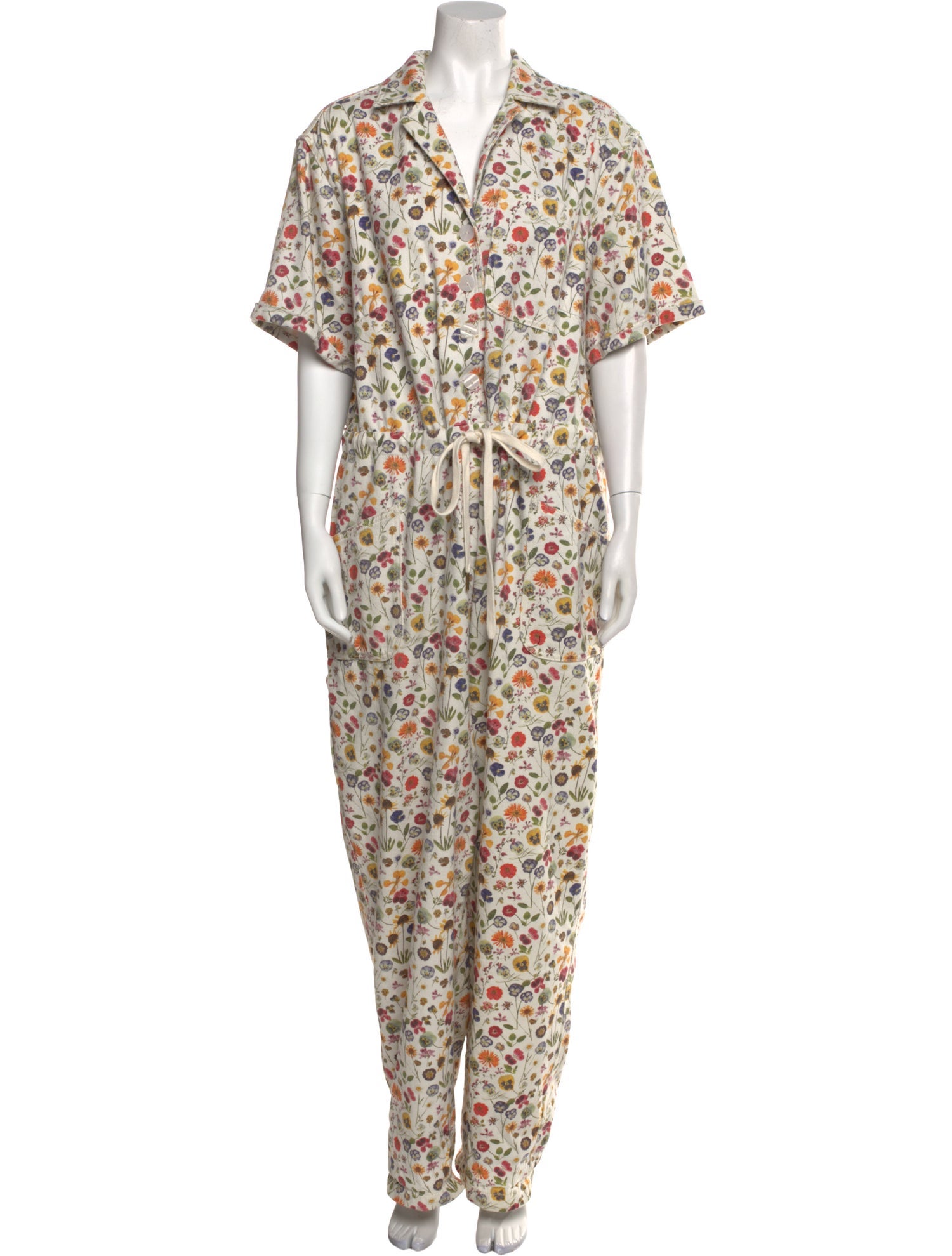 Rachel Antonoff Floral Print V-Neck Jumpsuit