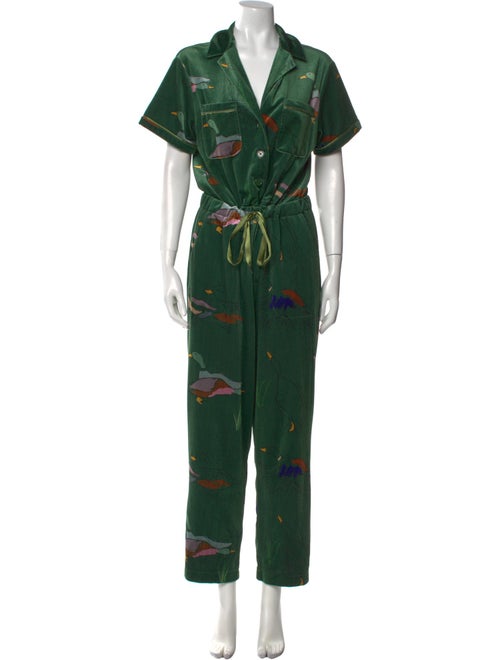 Rachel Antonoff Printed V-Neck Jumpsuit