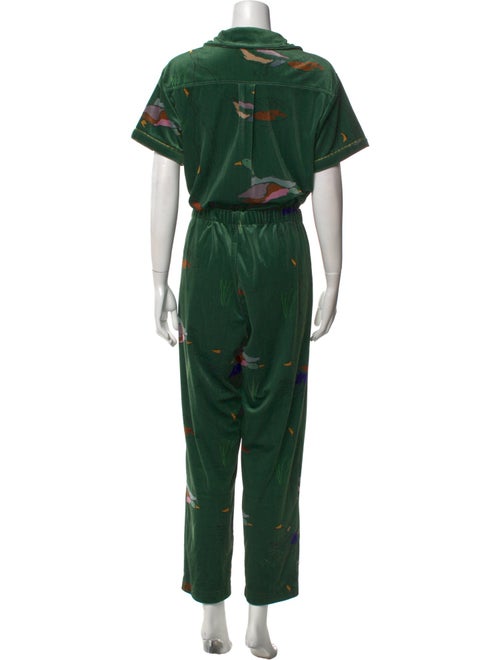 Rachel Antonoff Printed V-Neck Jumpsuit