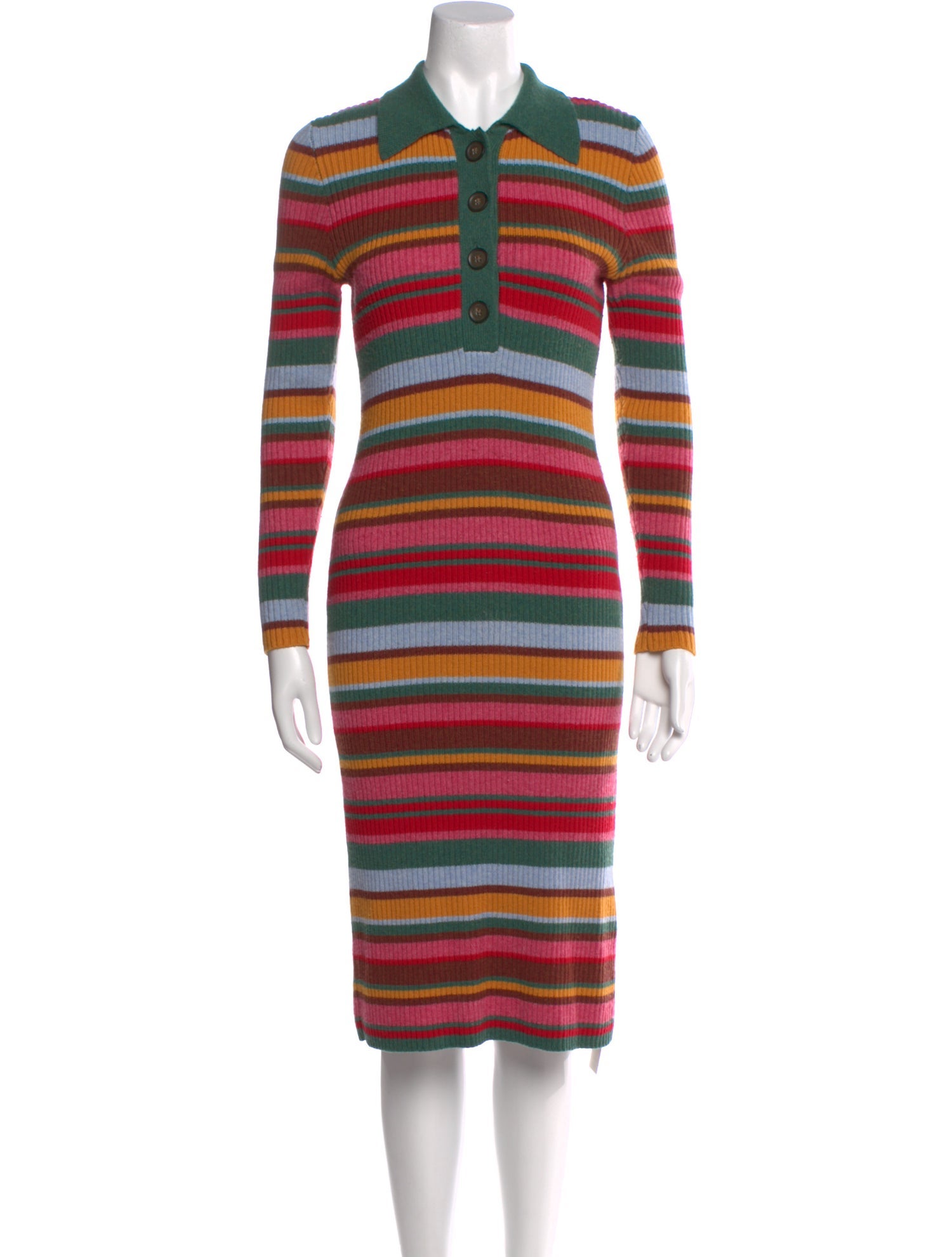 Rachel Antonoff Striped Midi Length Dress