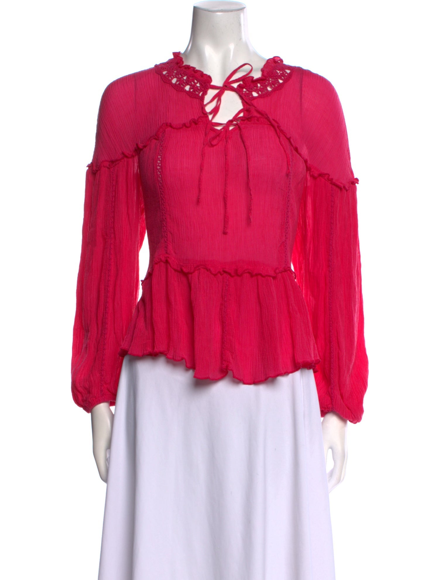 Ranna Gill Crew Neck Long Sleeve Blouse