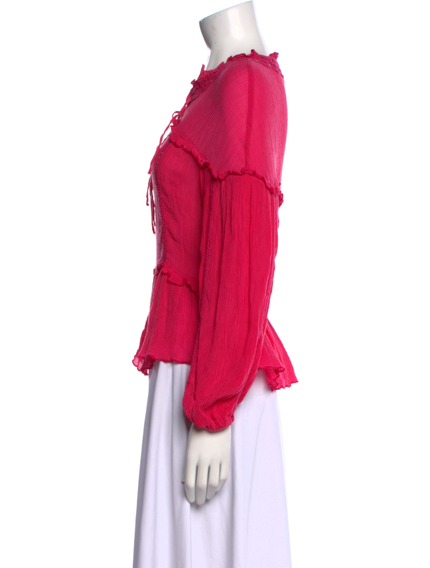 Ranna Gill Crew Neck Long Sleeve Blouse