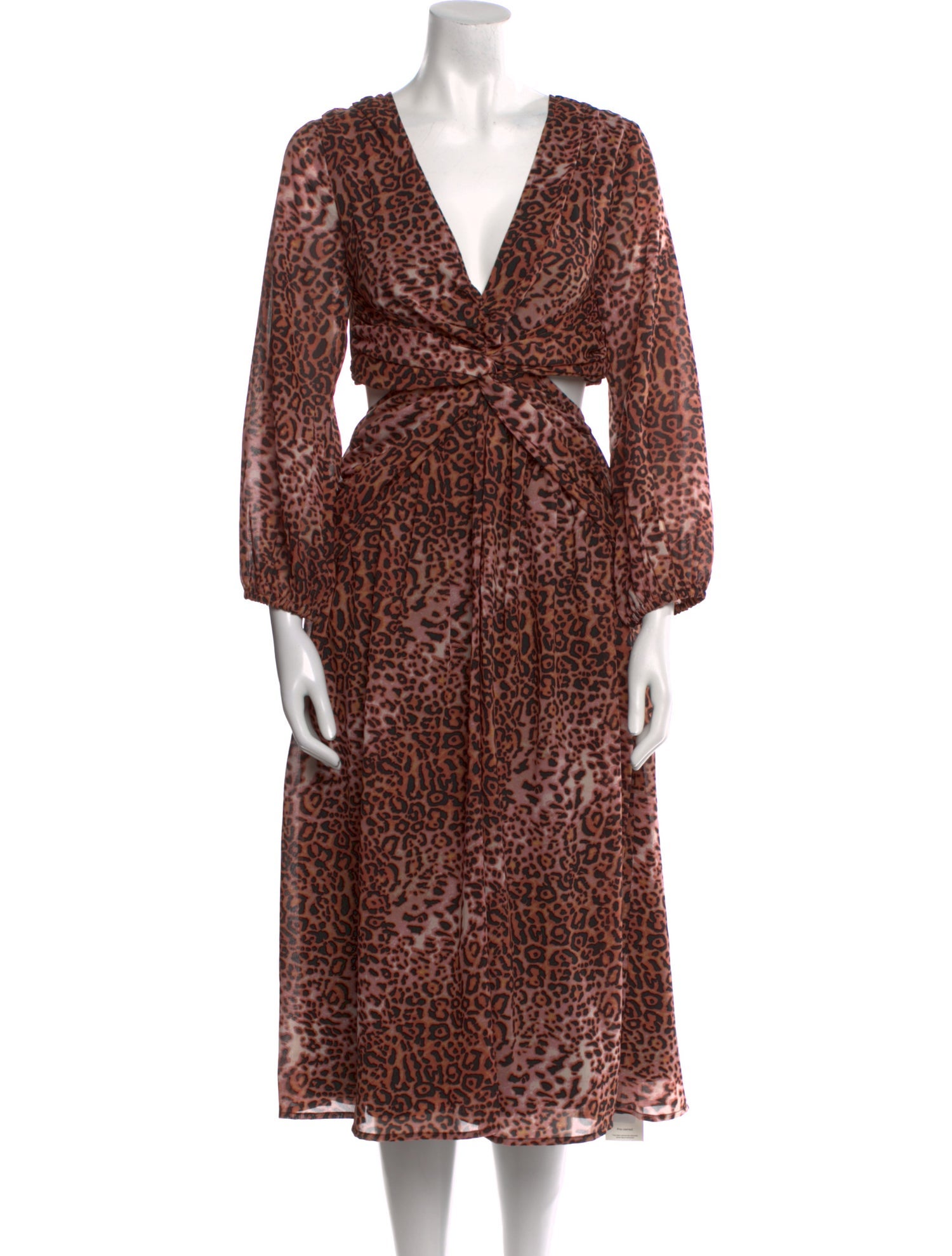 Ranna Gill Animal Print Midi Length Dress