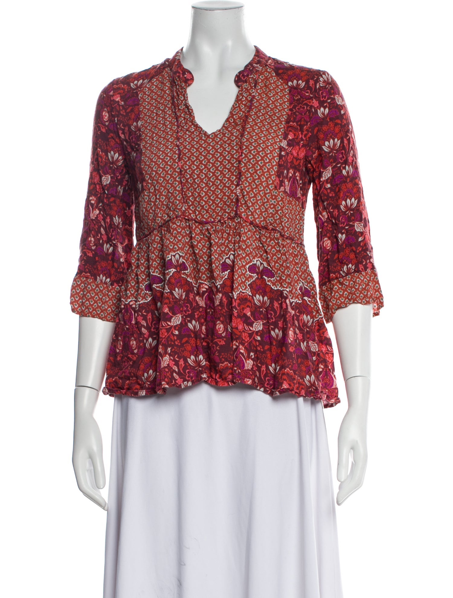 Ranna Gill Printed V-Neck Blouse