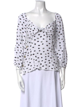 Ranna Gill Printed Scoop Neck Blouse