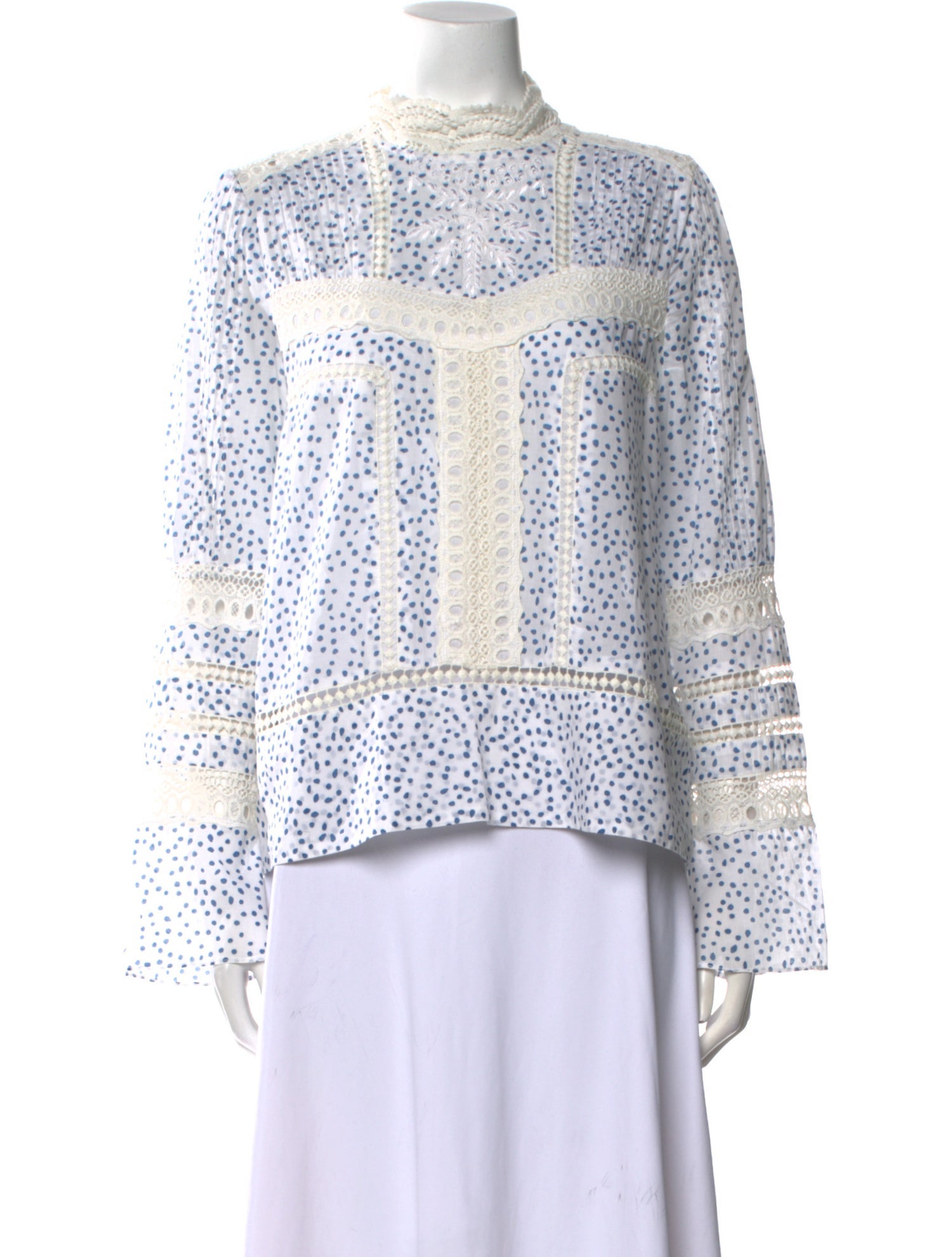 Ranna Gill Printed Mock Neck Blouse