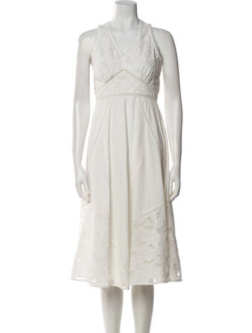 Ranna Gill Dresses V-Neck Midi Length Dress XS