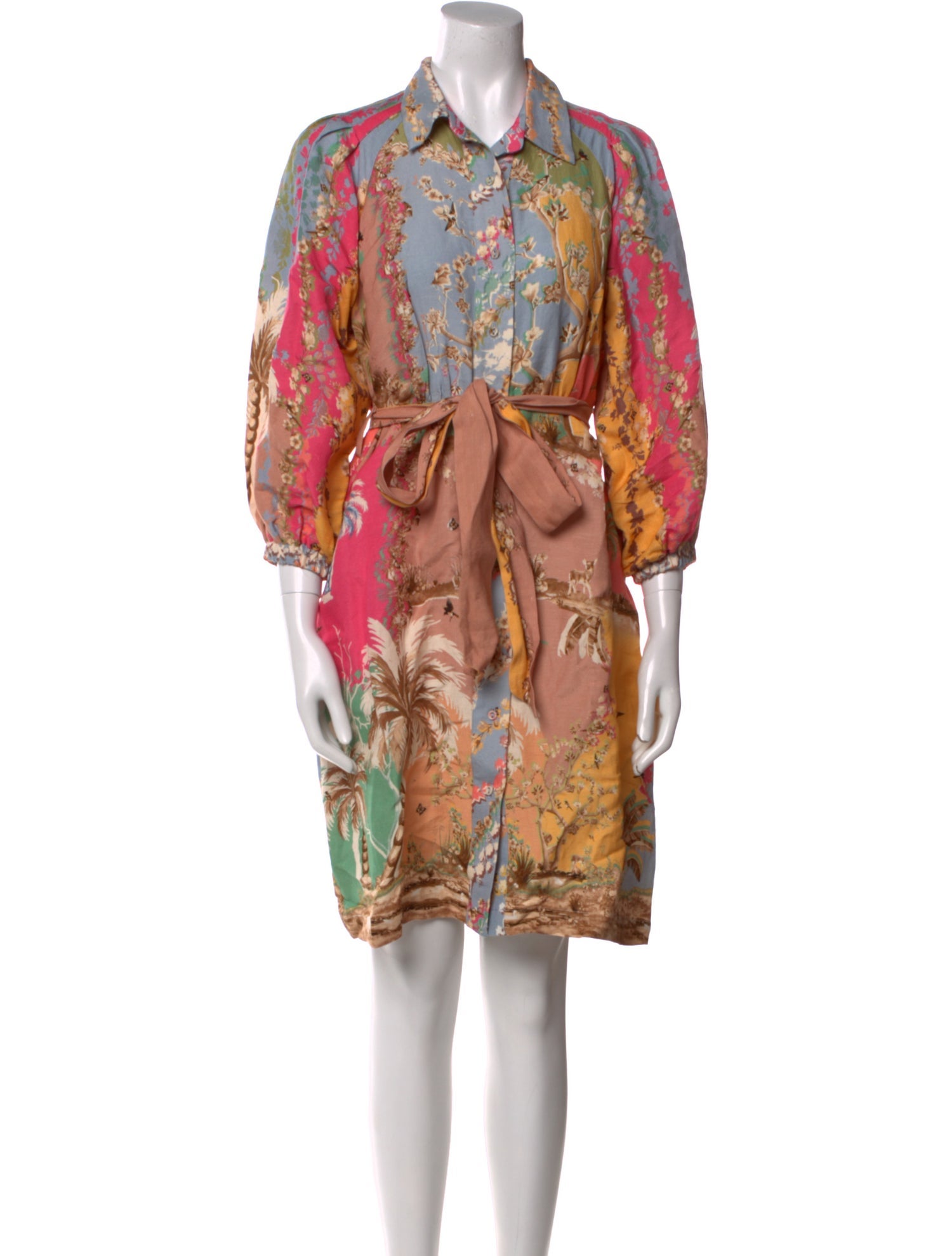 Ranna Gill Linen Knee-Length Dress