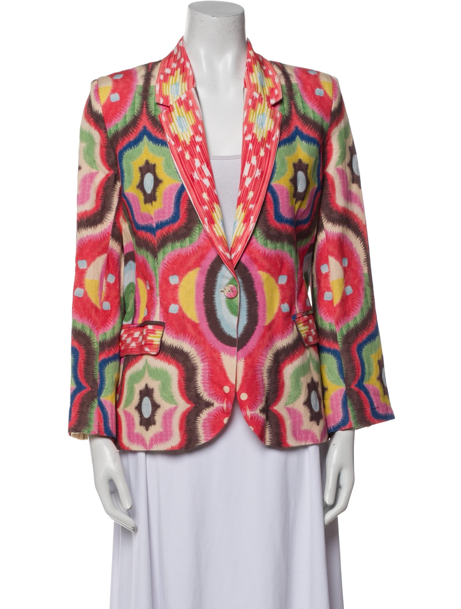 Ranna Gill Linen Printed Blazer