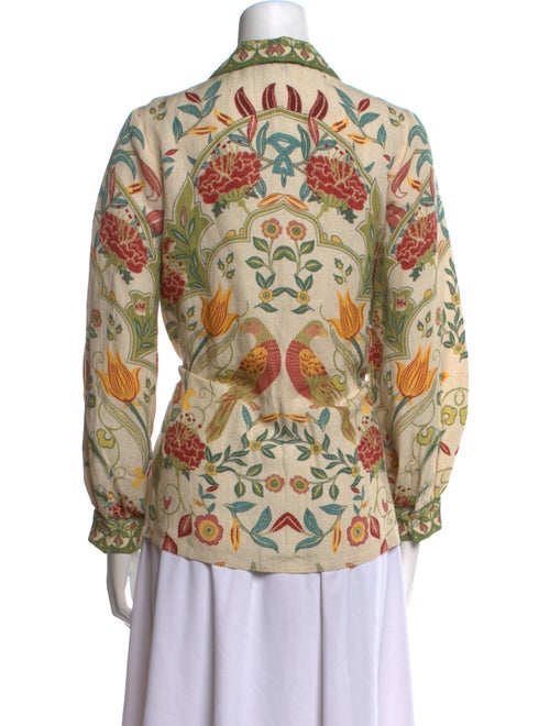 Ranna Gill Linen Printed Button-Up Top