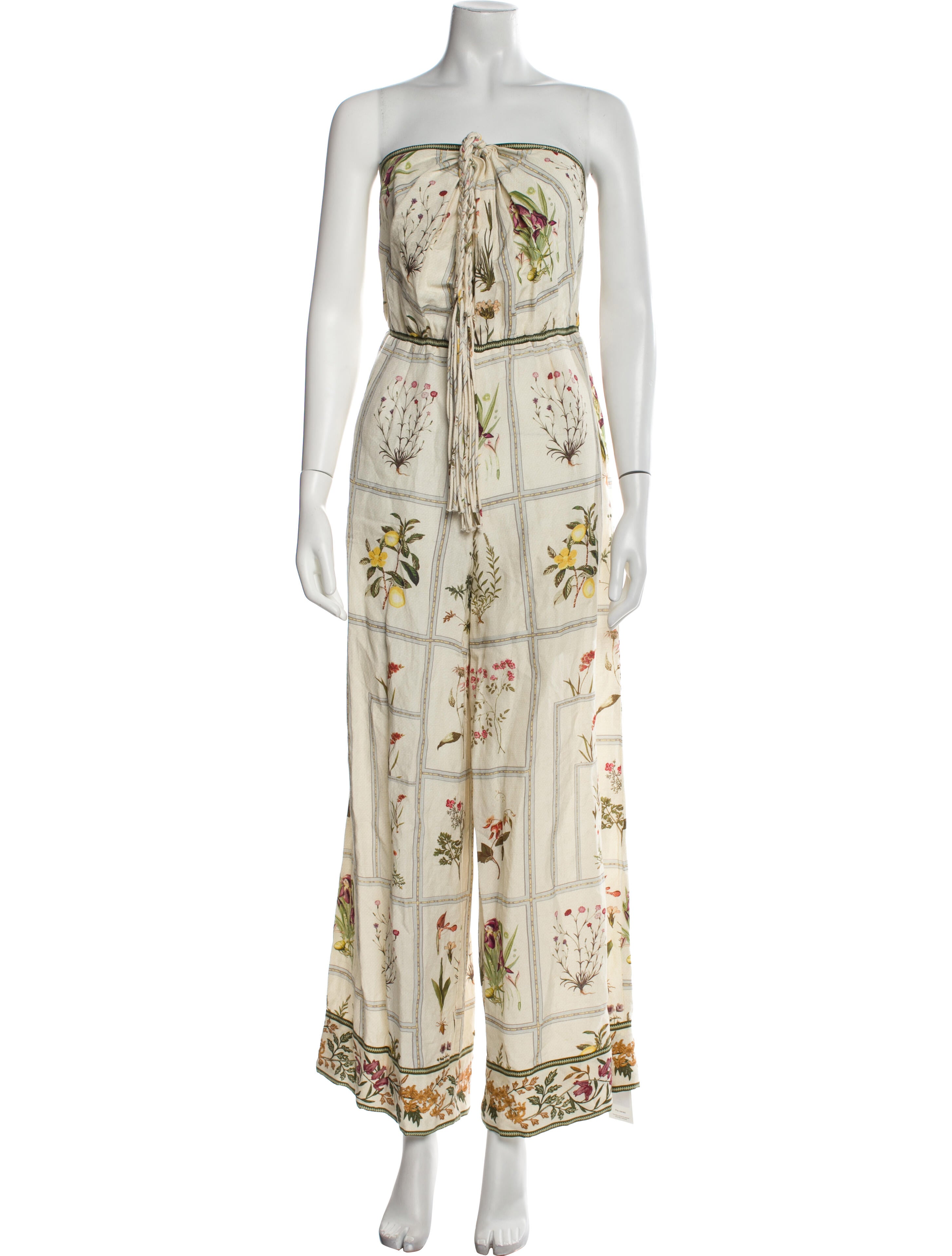 Ranna Gill Floral Print Strapless Jumpsuit