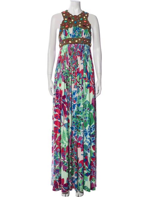 Ranna Gill Floral Print Long Dress
