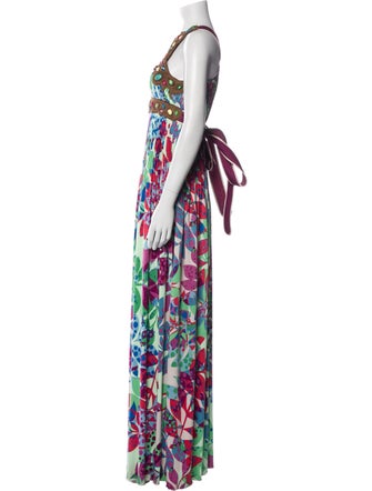 Ranna Gill Floral Print Long Dress