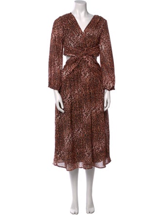 Ranna Gill Animal Print Midi Length Dress