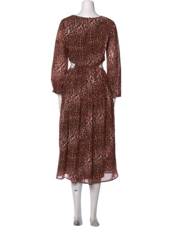 Ranna Gill Animal Print Midi Length Dress