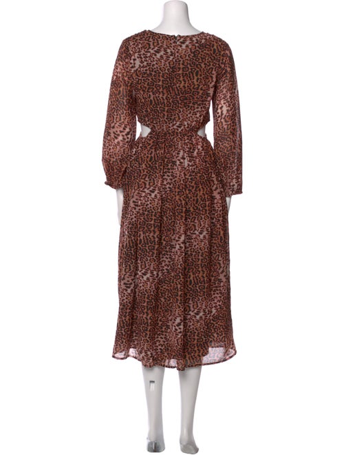 Ranna Gill Animal Print Midi Length Dress
