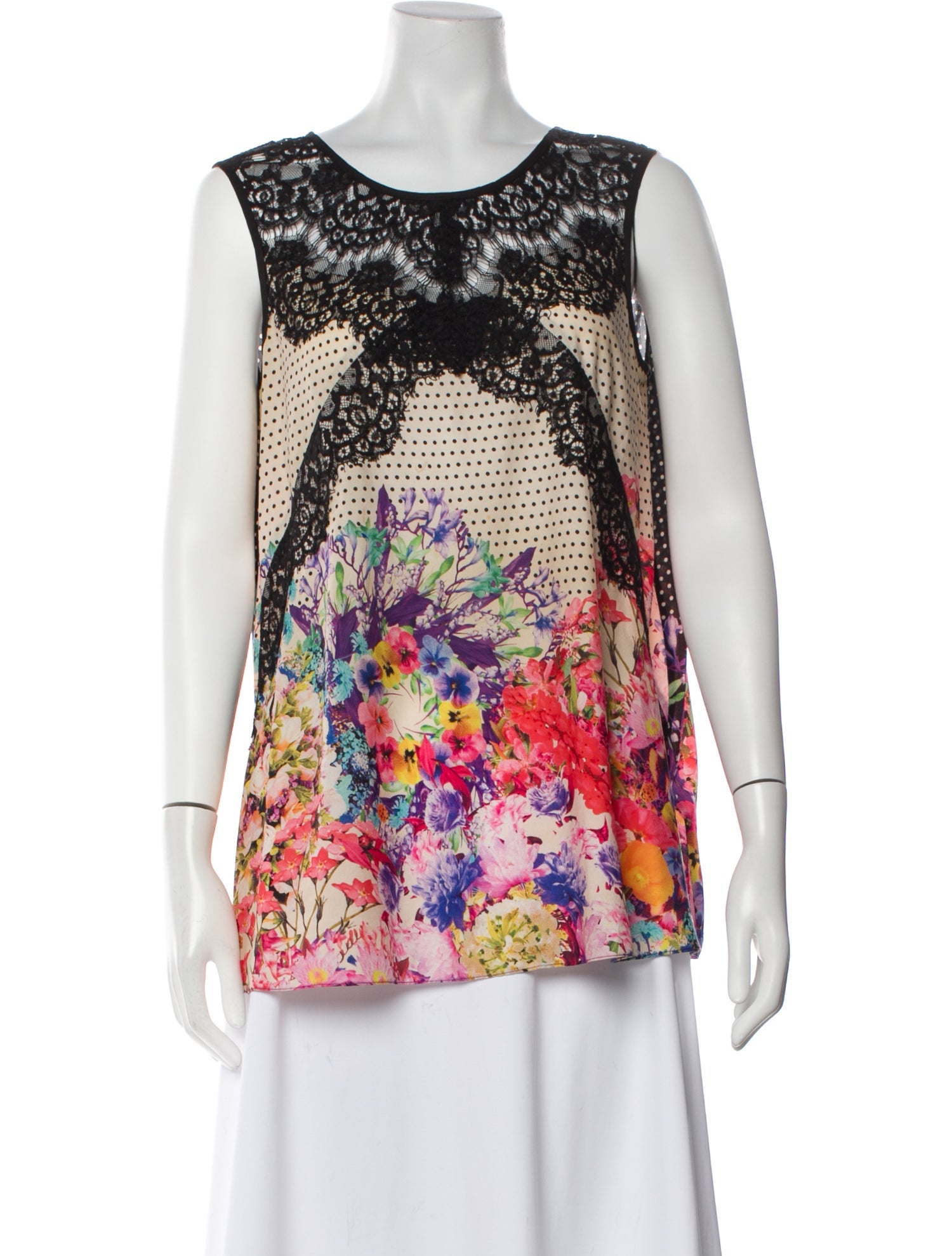 Ranna Gill Printed Scoop Neck Blouse