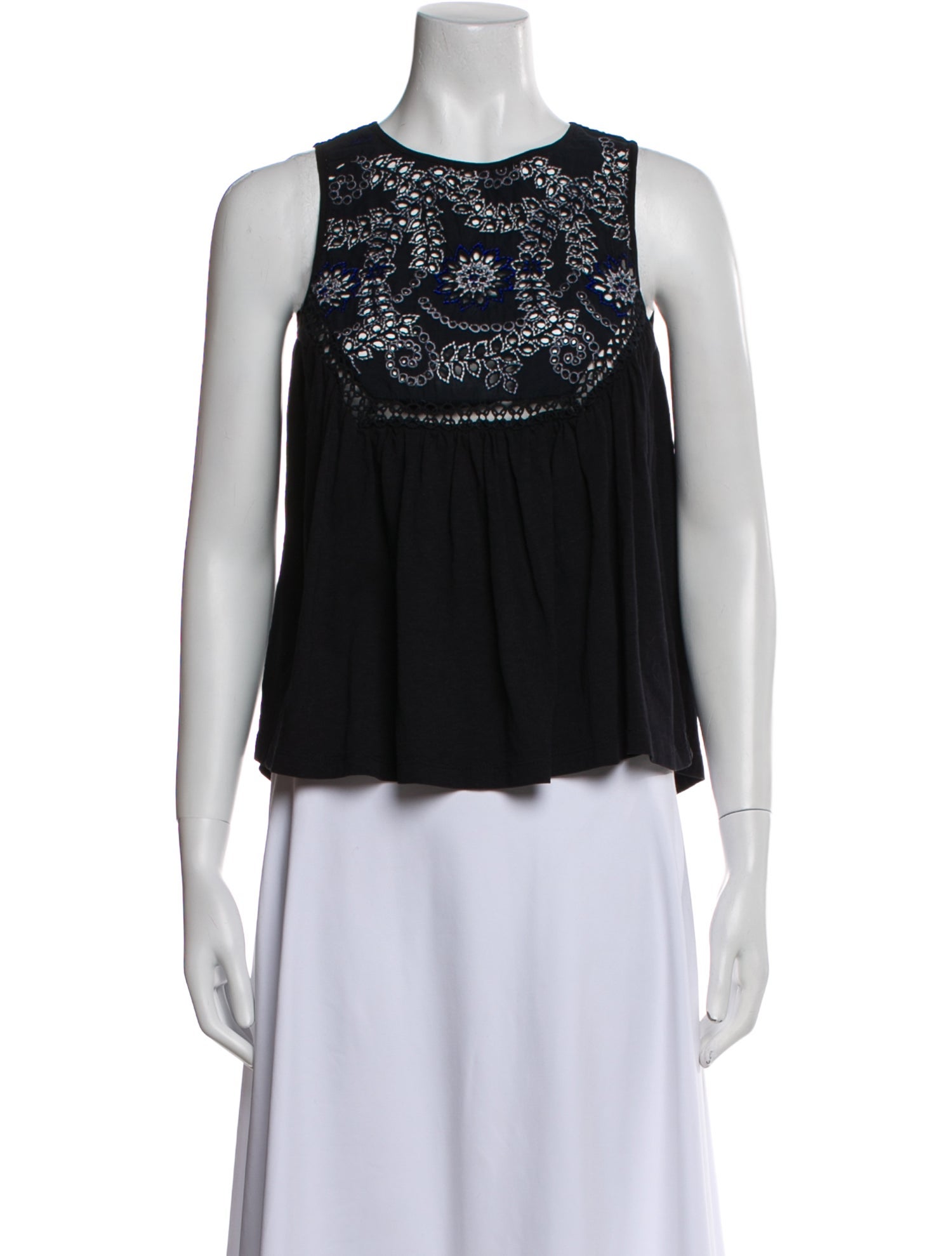 Ranna Gill Crew Neck Sleeveless Crop Top