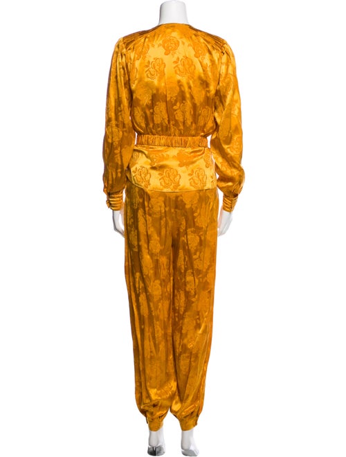 Ronny Kobo Floral Print Pleated Accents Pant Set