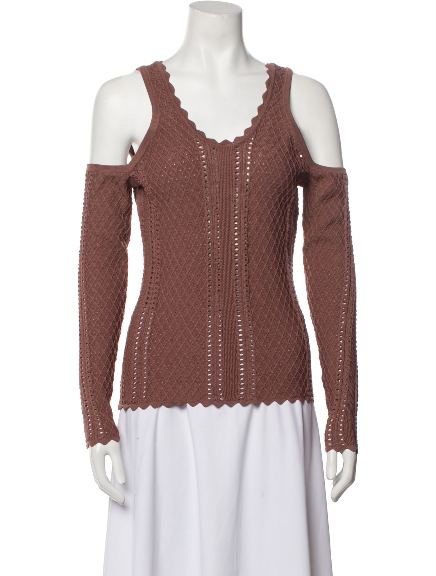 Ronny Kobo Scoop Neck Long Sleeve Top