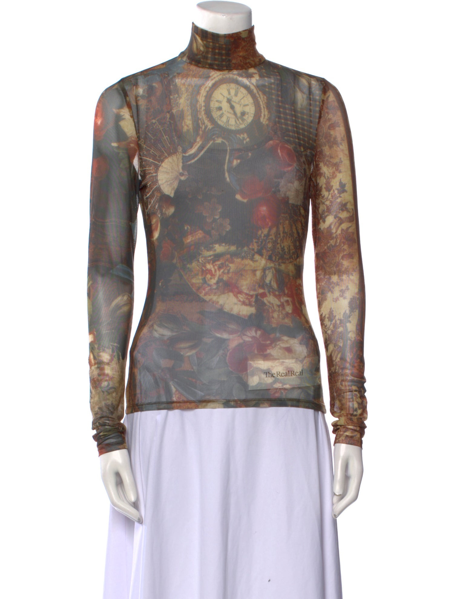 Ronny Kobo Printed Turtleneck Top