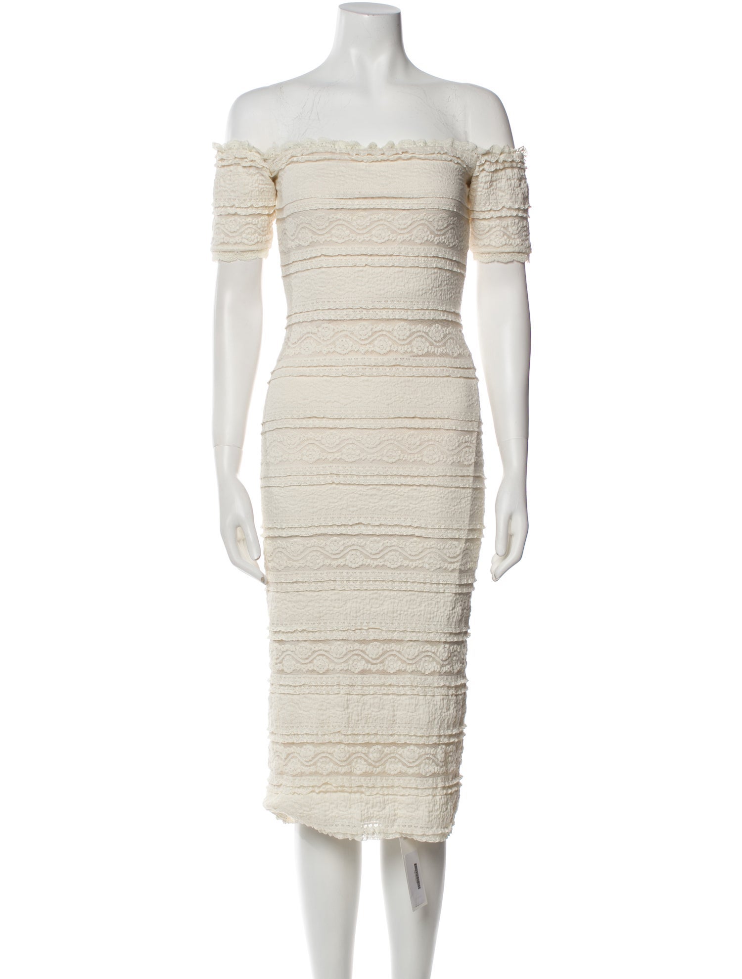 Ronny Kobo Off-The-Shoulder Knee-Length Dress