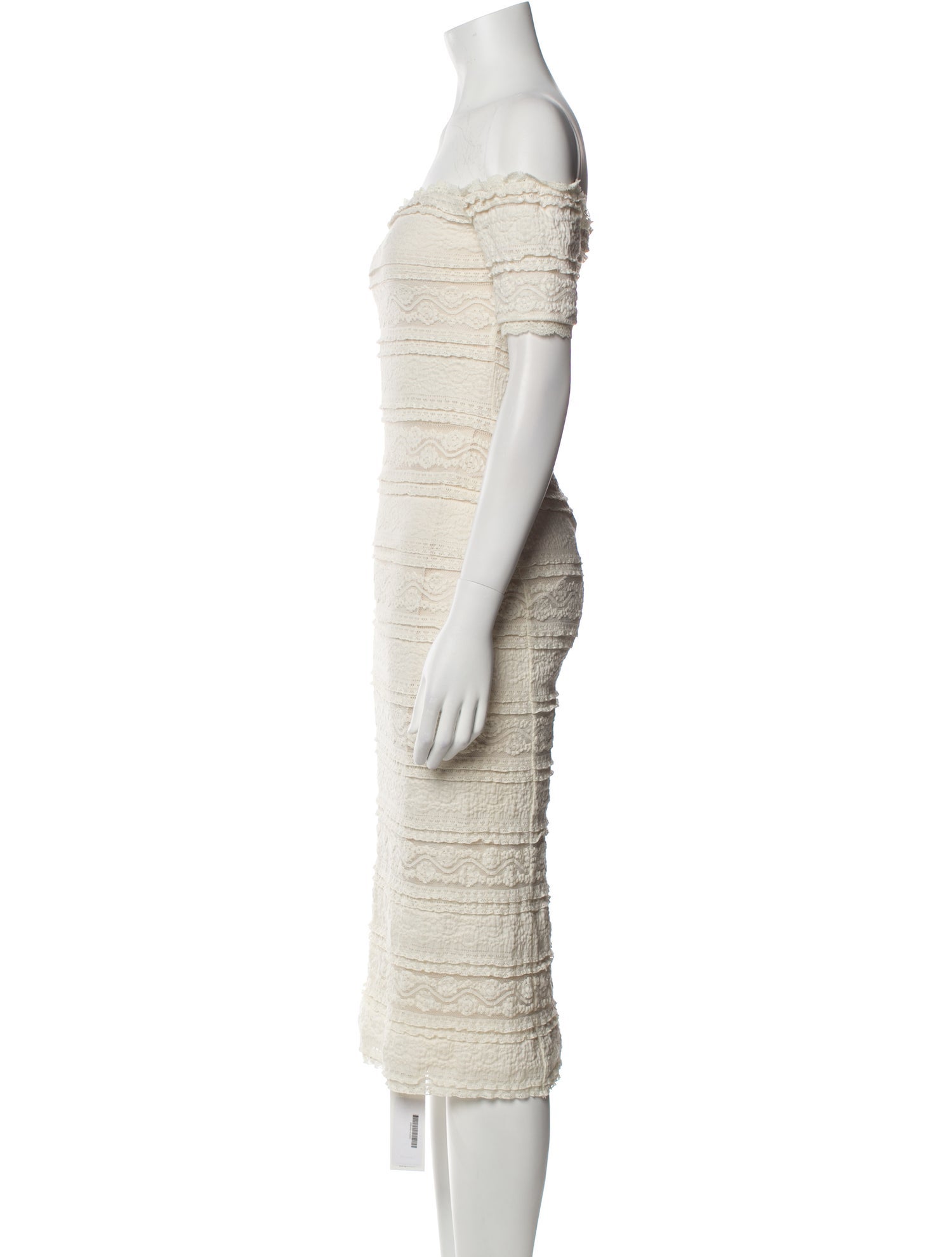 Ronny Kobo Off-The-Shoulder Knee-Length Dress