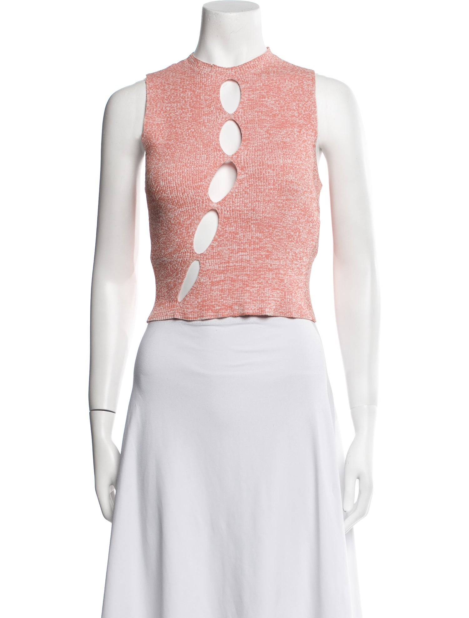 Ronny Kobo Mock Neck Sleeveless Crop Top