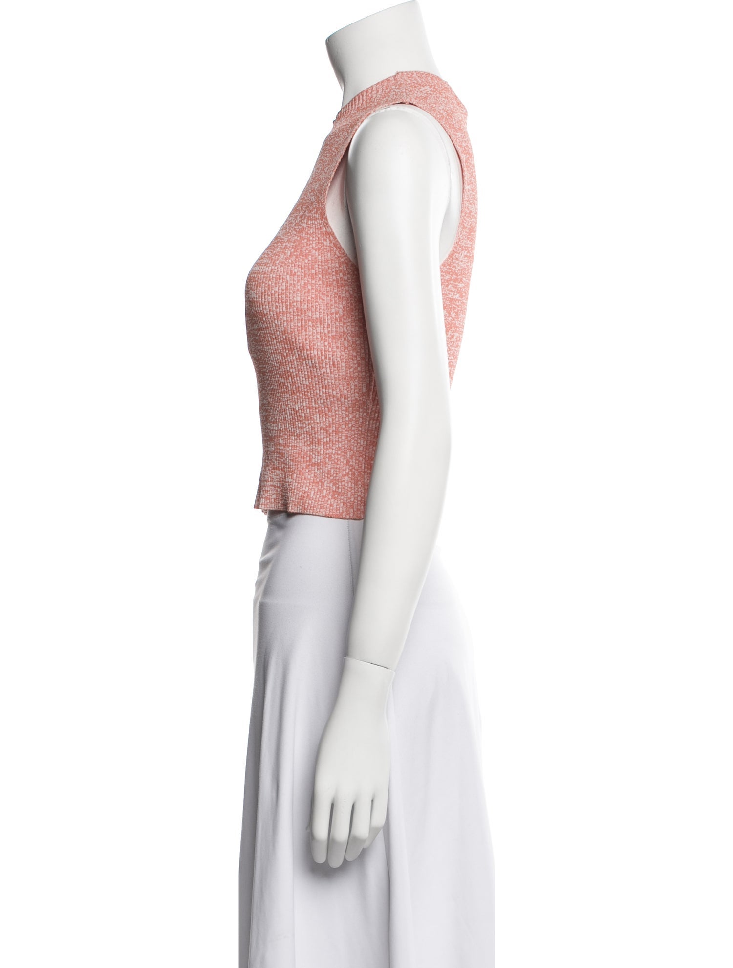 Ronny Kobo Mock Neck Sleeveless Crop Top