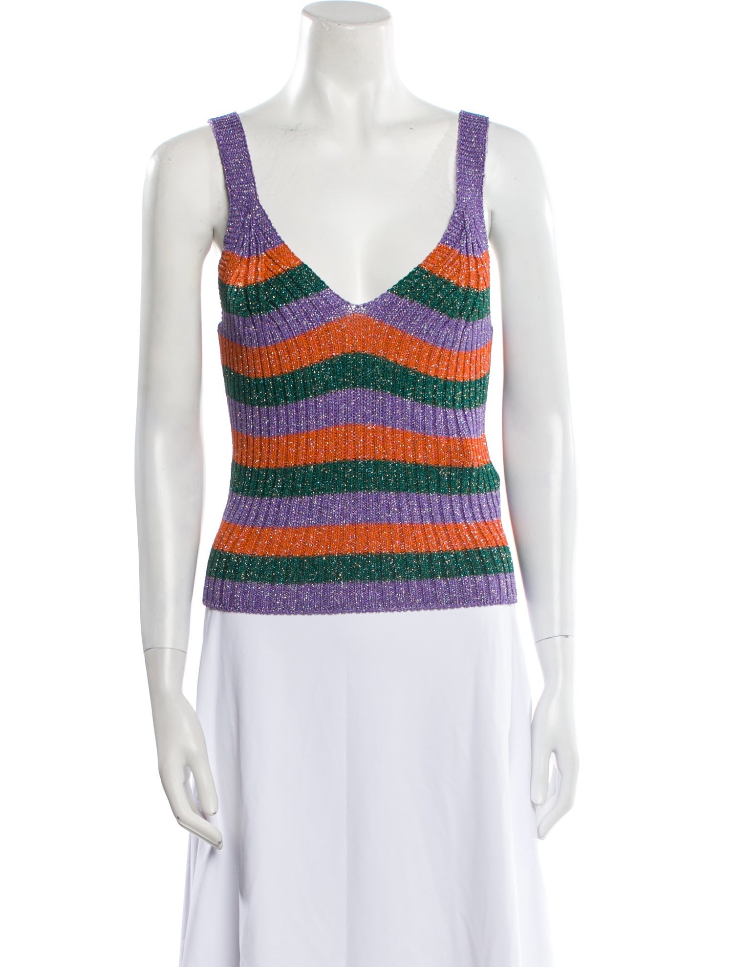 Ronny Kobo Striped V-Neck Top