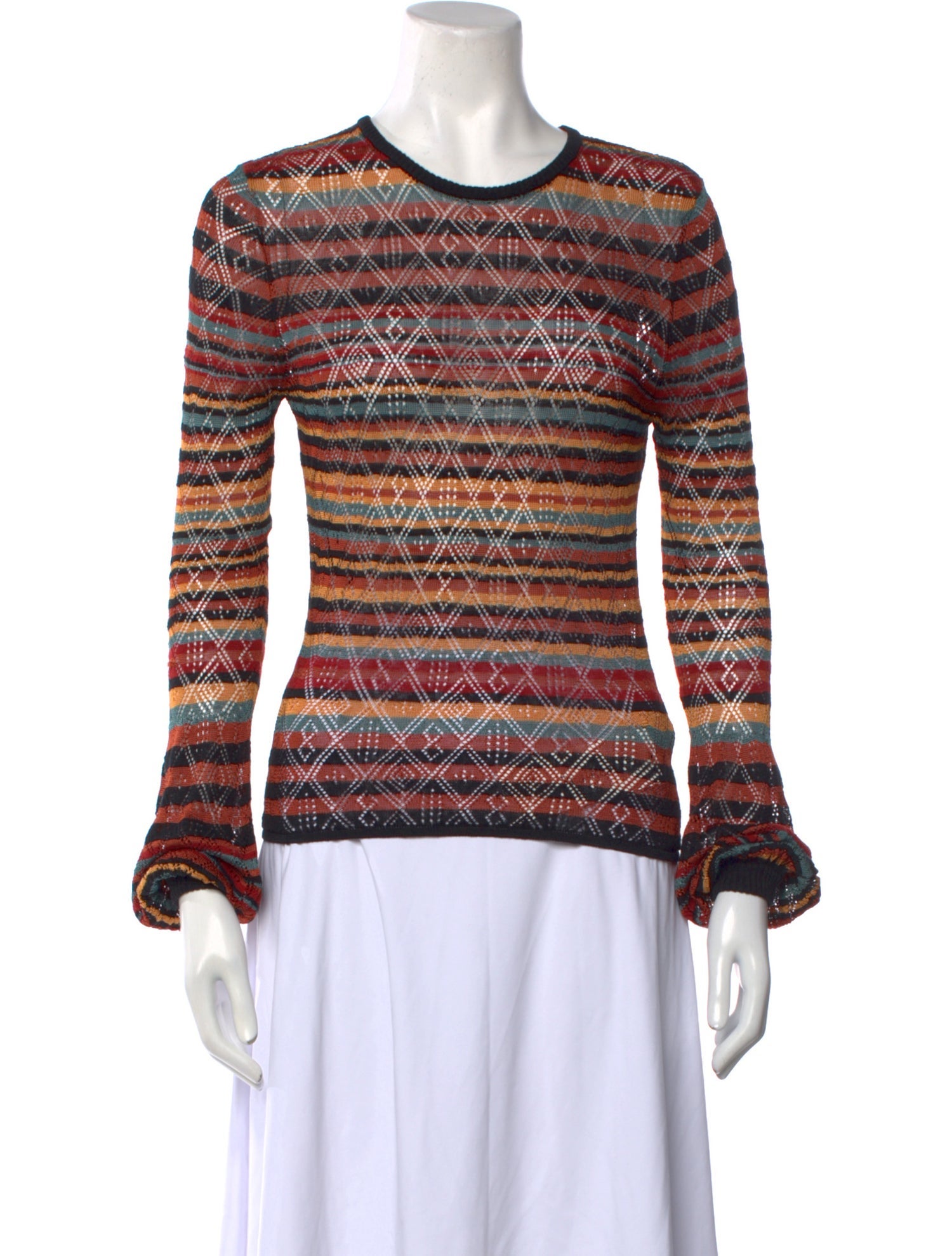 Ronny Kobo Printed Crew Neck Sweater