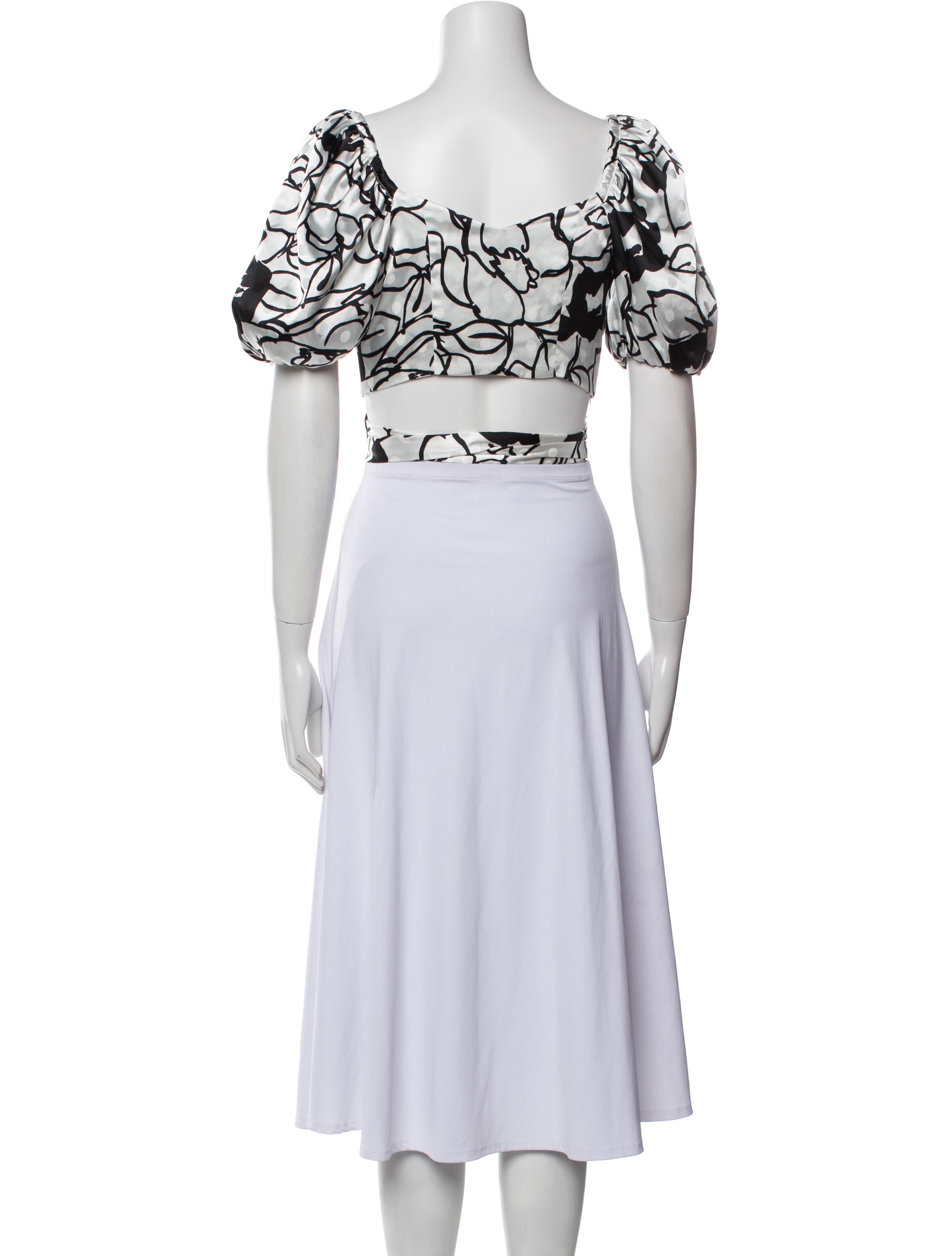 Ronny Kobo Printed V-Neck Crop Top