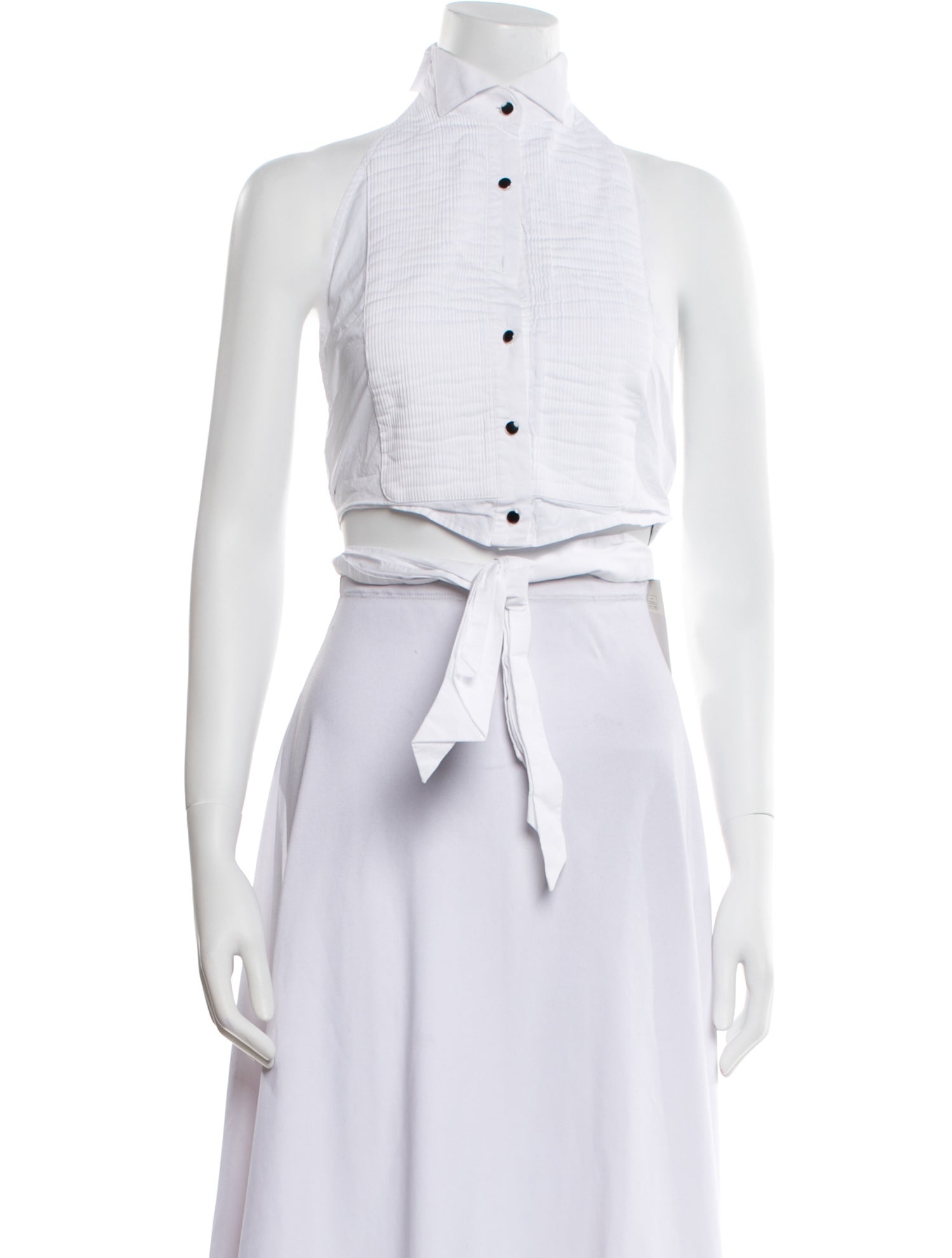 Ronny Kobo Halterneck Sleeveless Crop Top