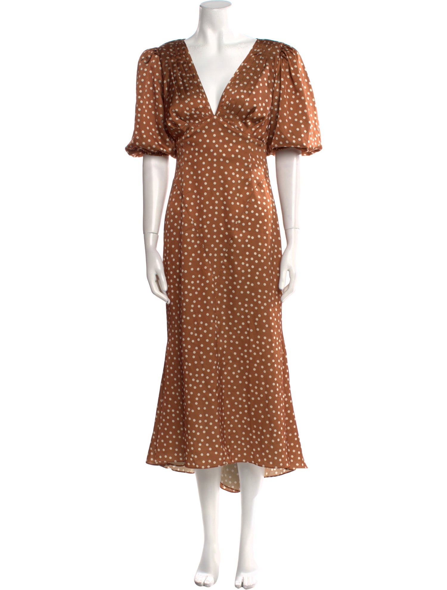 Ronny Kobo Polka Dot Print Midi Length Dress