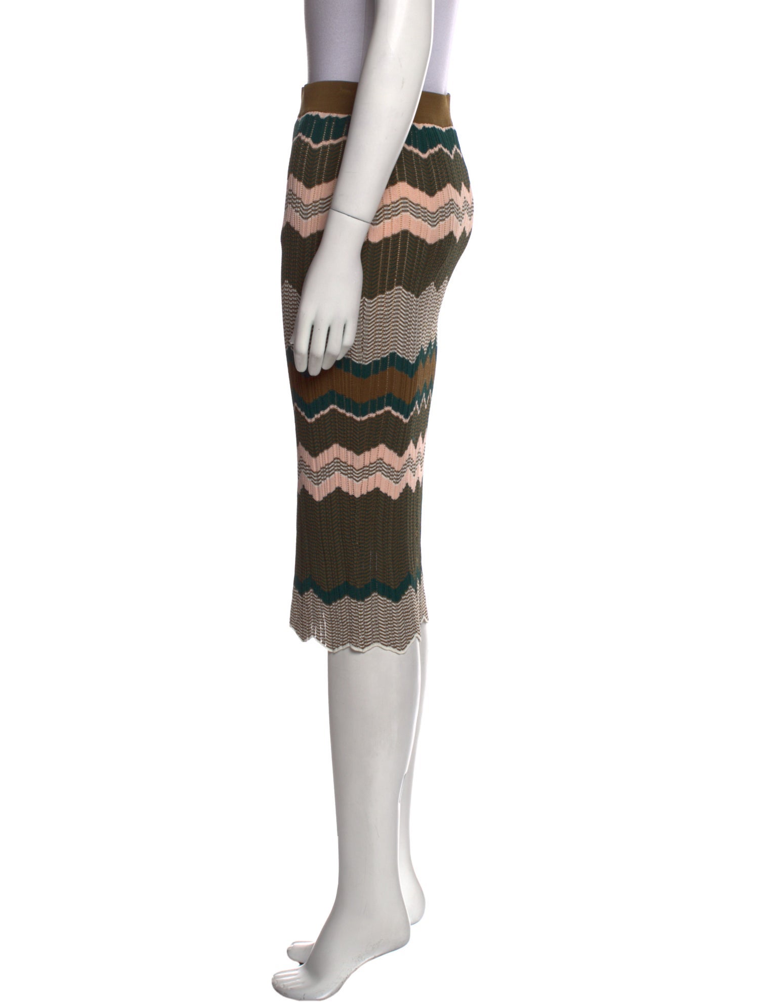 Ronny Kobo Striped Knee-Length Skirt