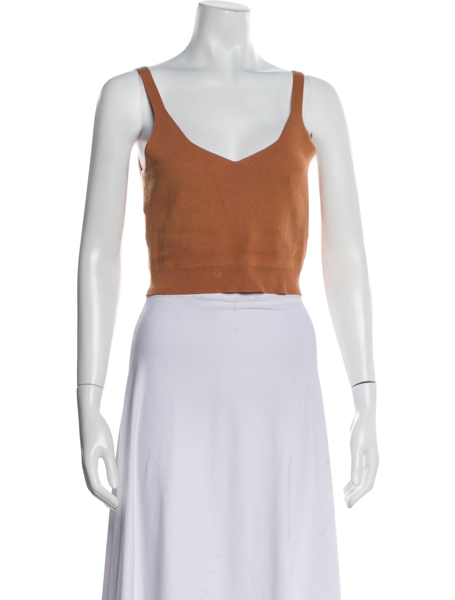 Ronny Kobo V-Neck Sleeveless Crop Top