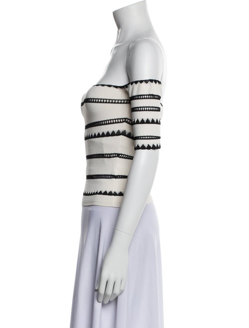 Ronny Kobo Striped Off-The-Shoulder Crop Top