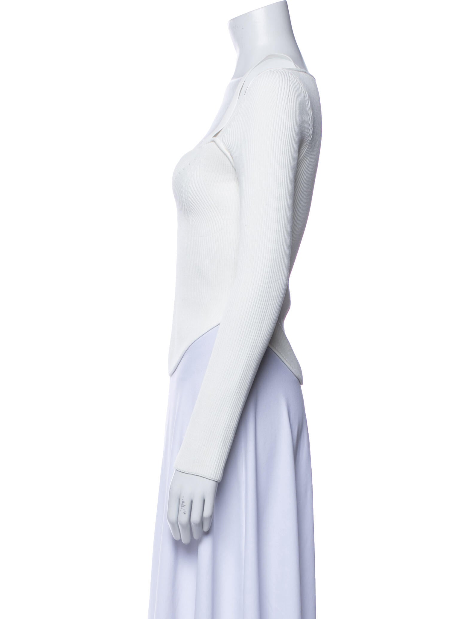 Ronny Kobo Square Neckline Long Sleeve Crop Top