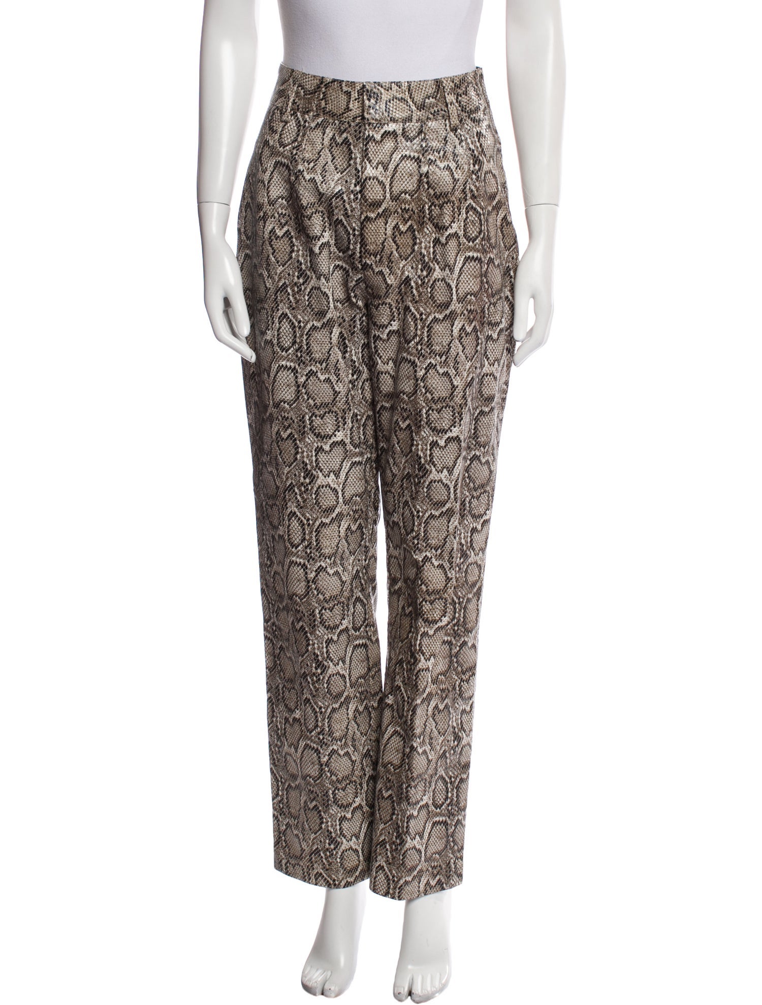 Ronny Kobo Animal Print Straight Leg Pants