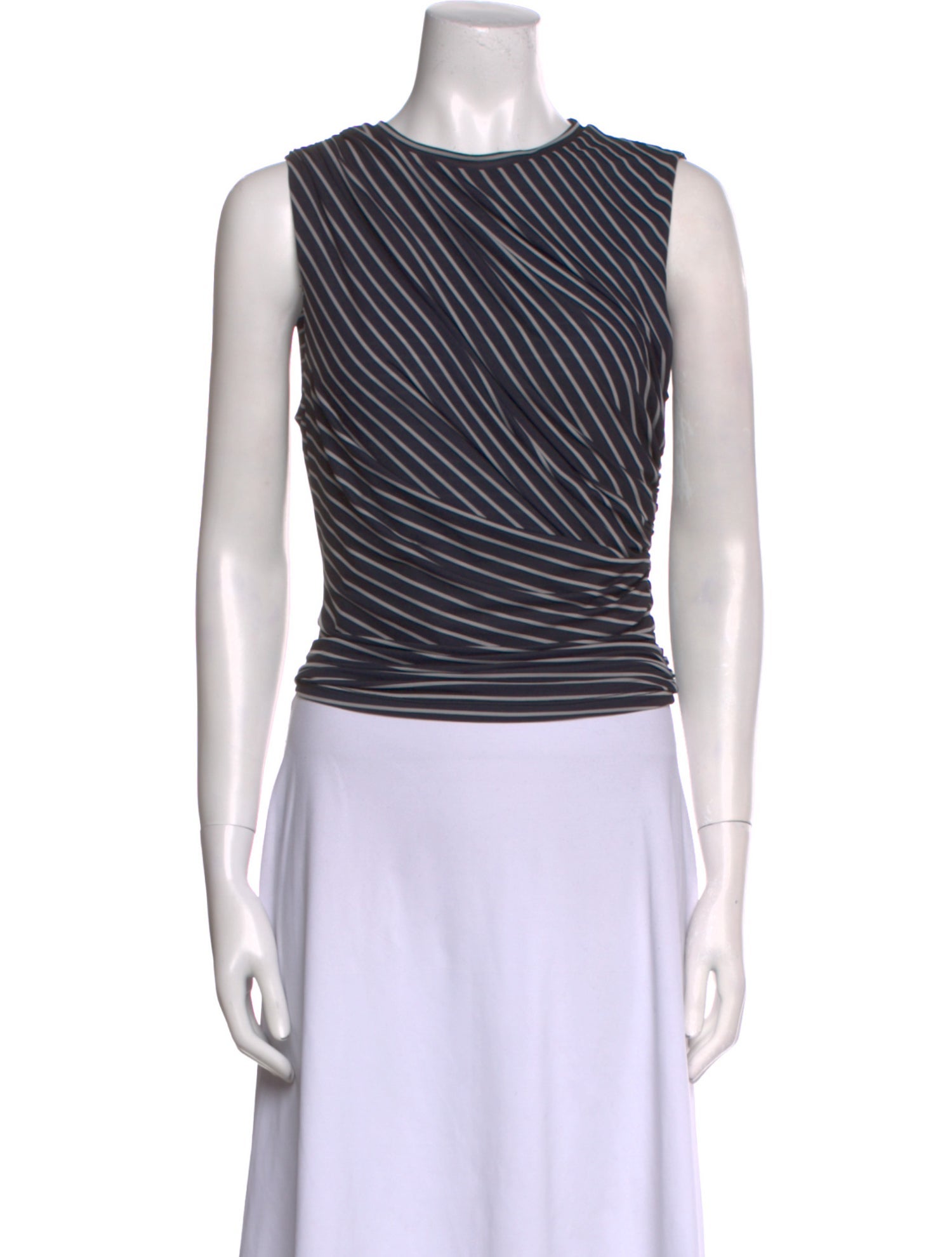 Ronny Kobo Striped Crew Neck Crop Top