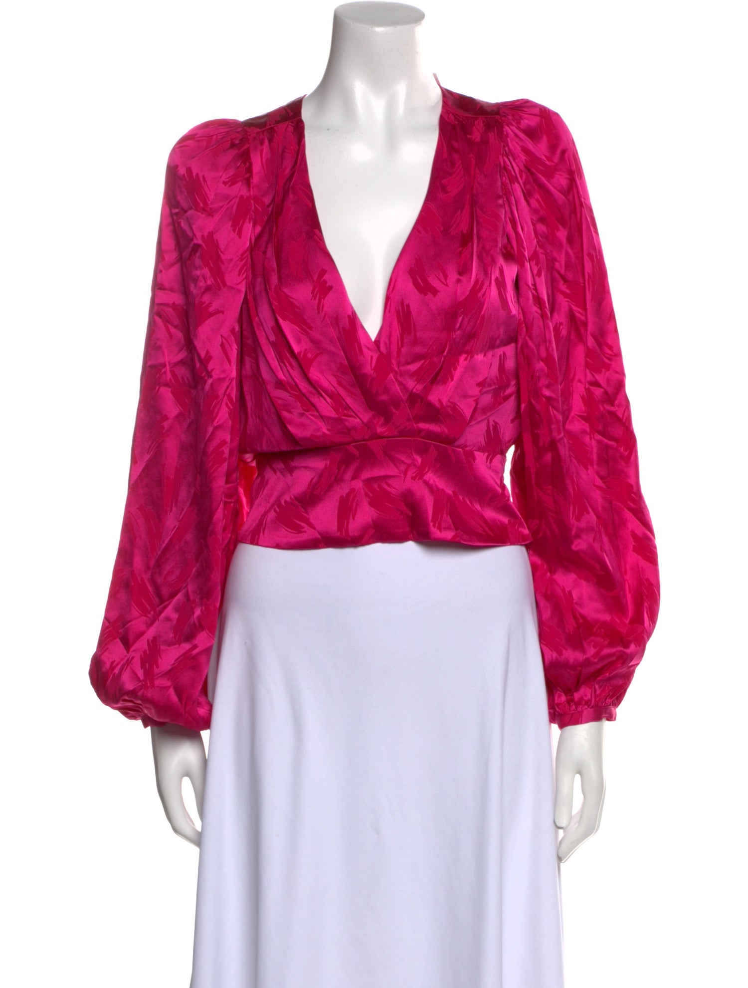 Ronny Kobo Silk V-Neck Crop Top w/ Tags