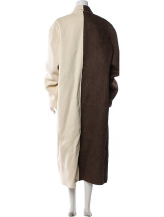 Ronny Kobo Wool Colorblock Pattern Coat