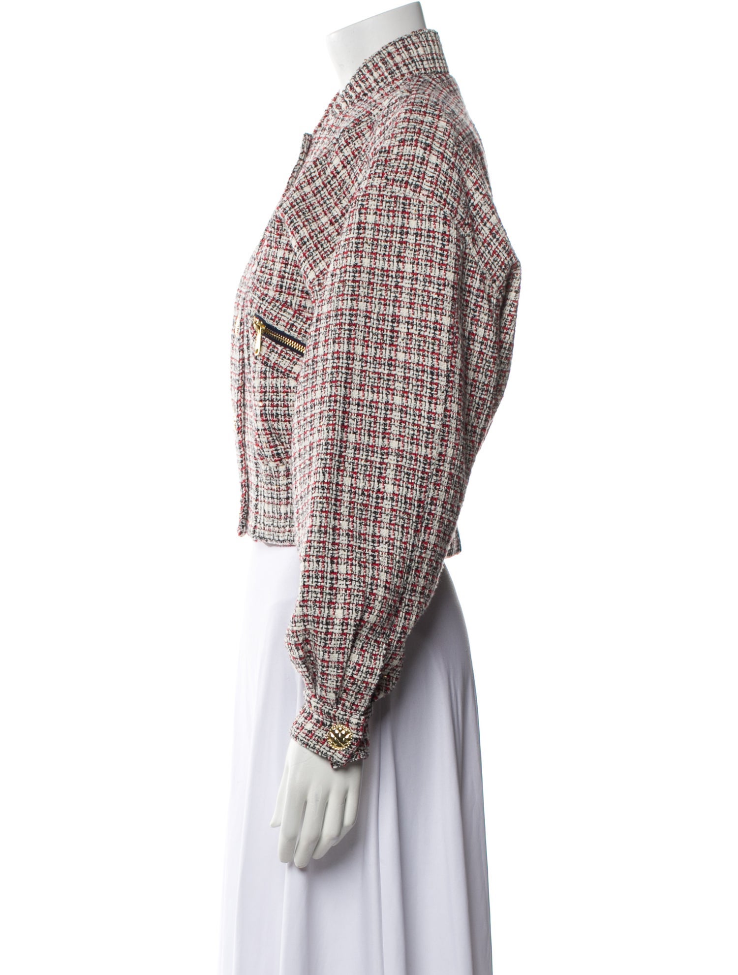 Ronny Kobo Tweed Pattern Bomber Jacket