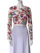 Ronny Kobo Floral Print Scoop Neck Crop Top