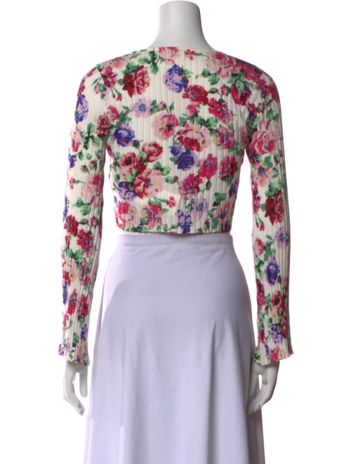 Ronny Kobo Floral Print Scoop Neck Crop Top