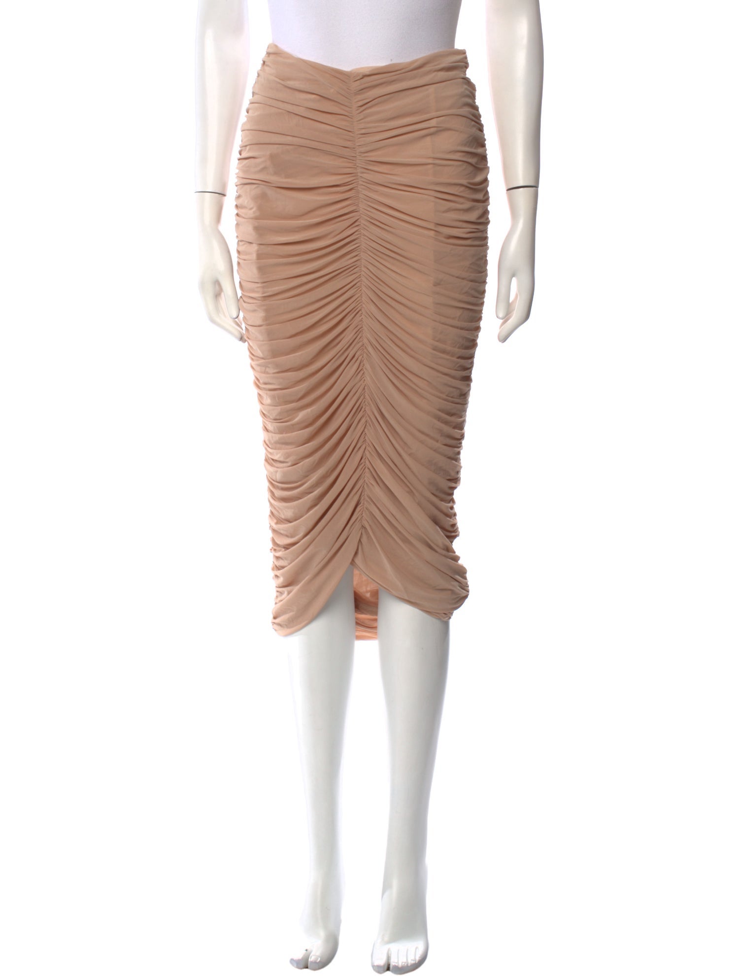 Ronny Kobo Pleated Accents Long Skirt