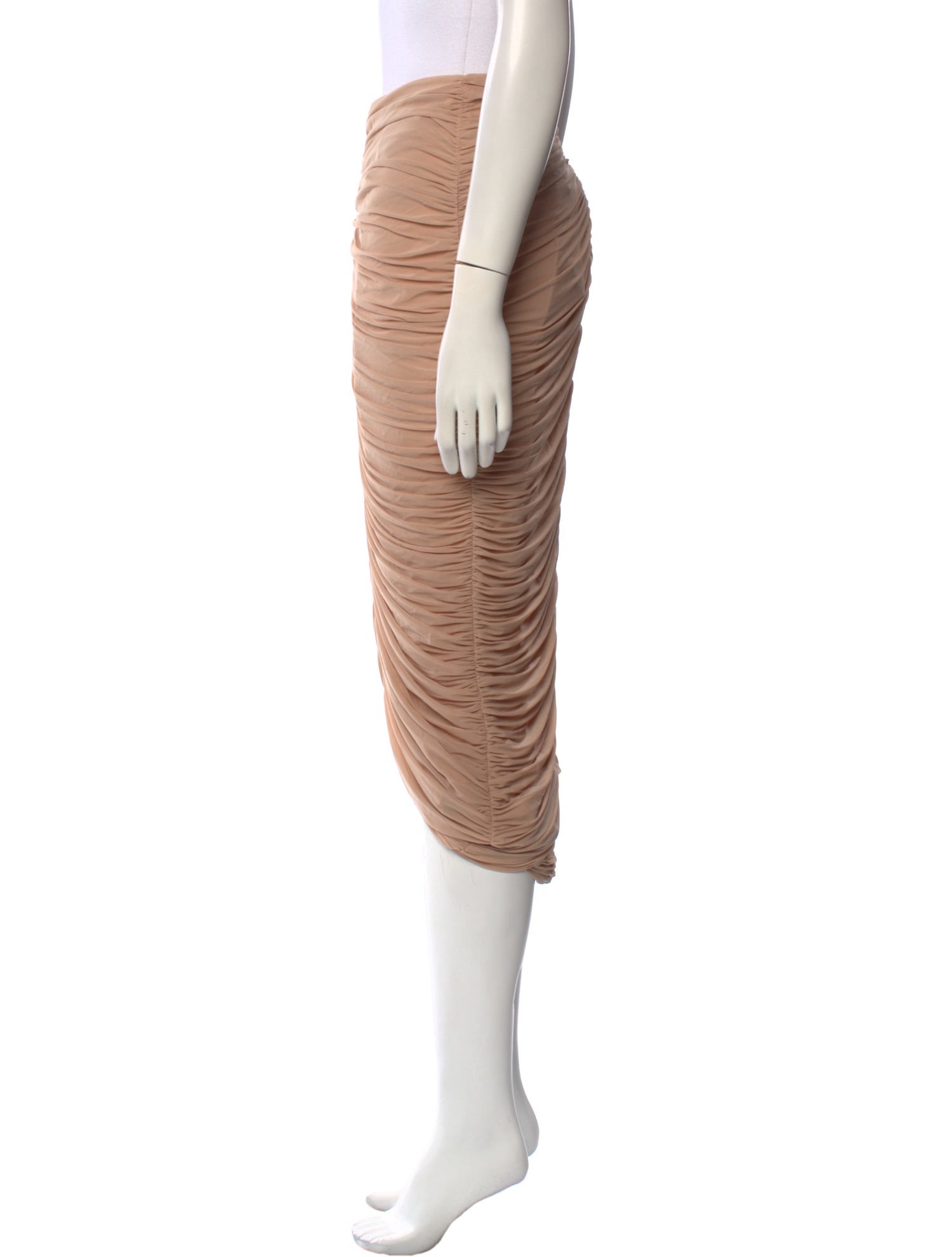 Ronny Kobo Pleated Accents Long Skirt