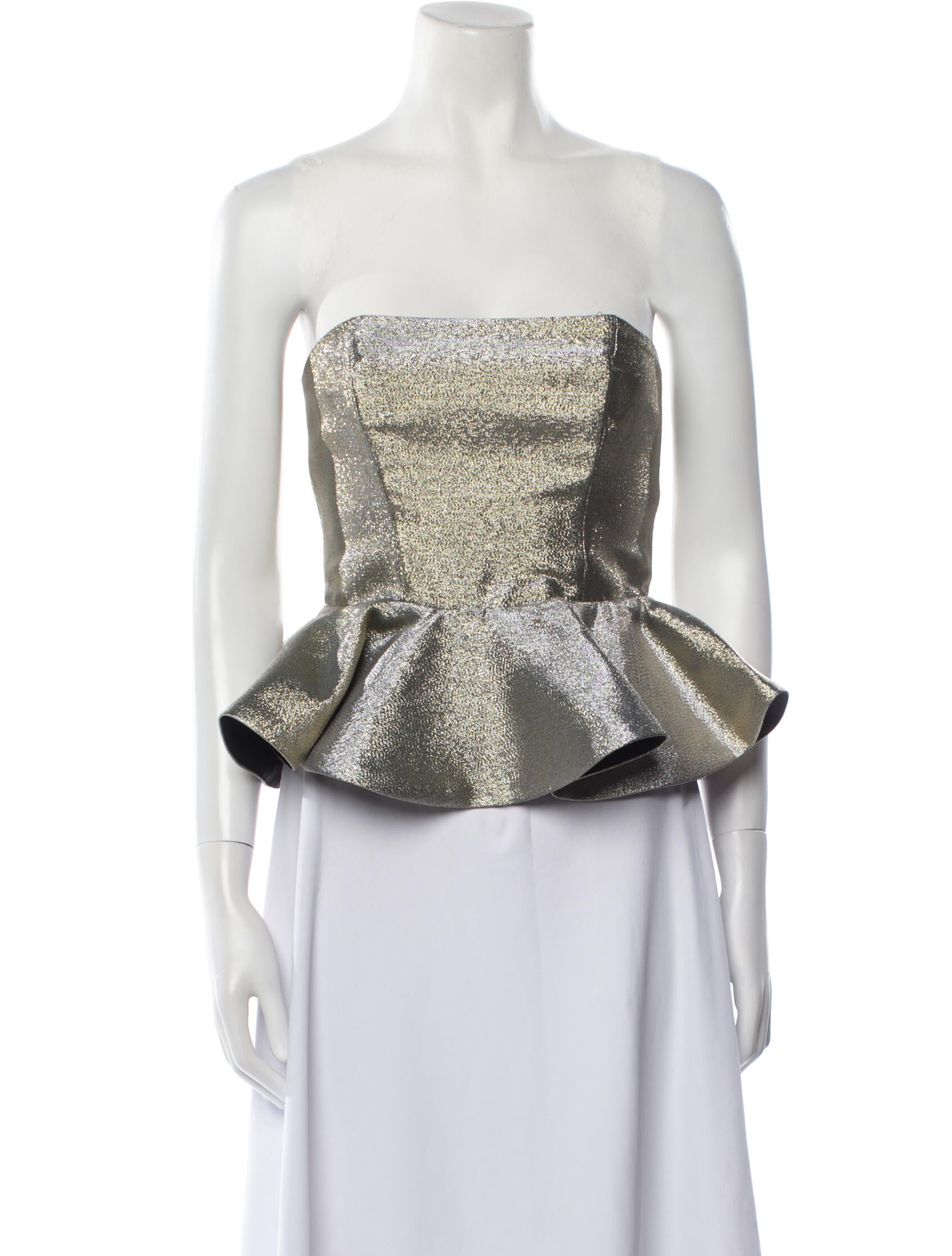 Ronny Kobo Strapless Crop Top